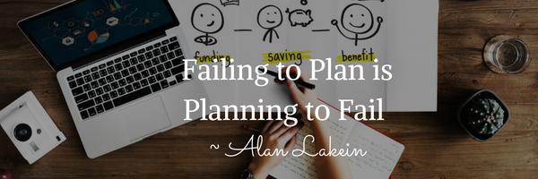 Picture and quote about planning related to goals
