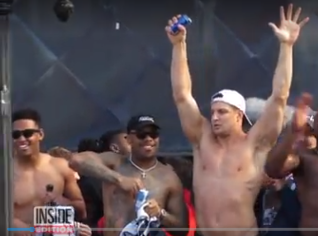 Rob Gronkowski partying with teammates r/t being frugal.